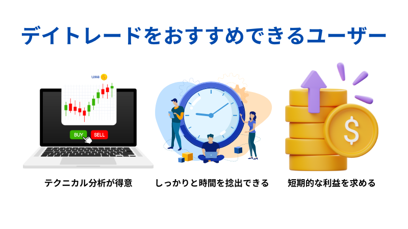 デイトレードをおすすめでいるユーザーの図解