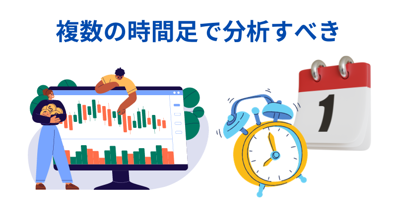 複数の時間足で分析すべきについての導入イラスト