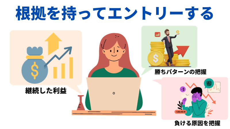 根拠を持ってエントリーするのイラスト