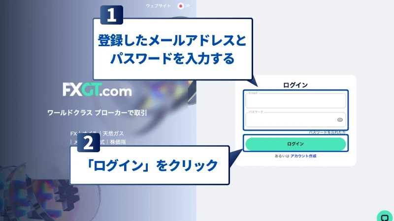 FXGTの口座解約は、まずマイページにログインする。
