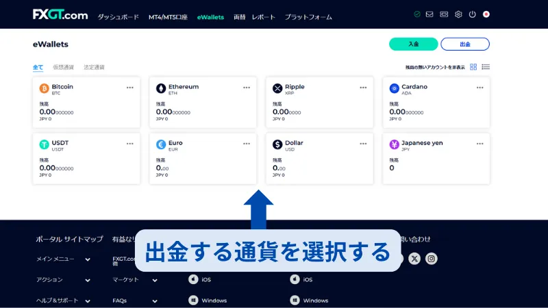FXGTのクレジットカード/デビットカードの出金手順④