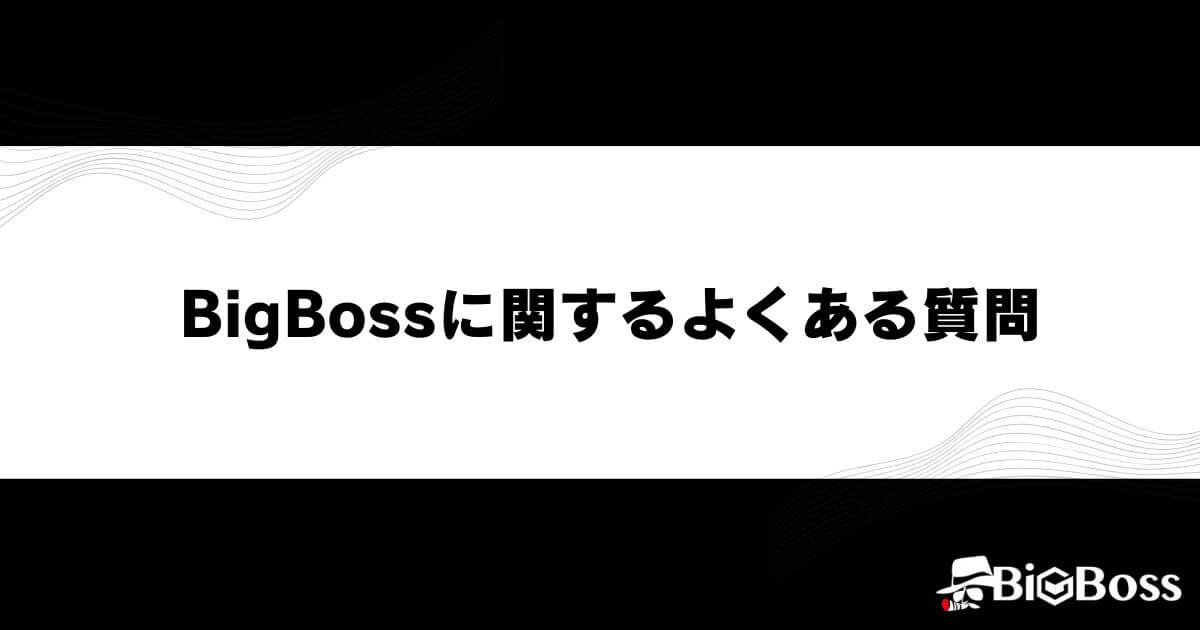 BigBoss(ビッグボス)に関するよくある質問