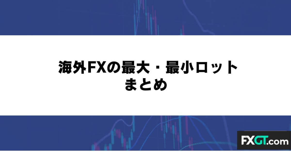 海外FXの最大・最小ロットまとめ