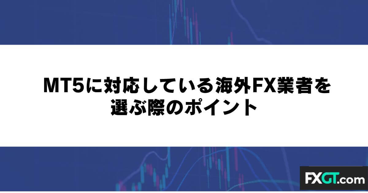 MT5に対応している海外FX業者を選ぶ際のポイント