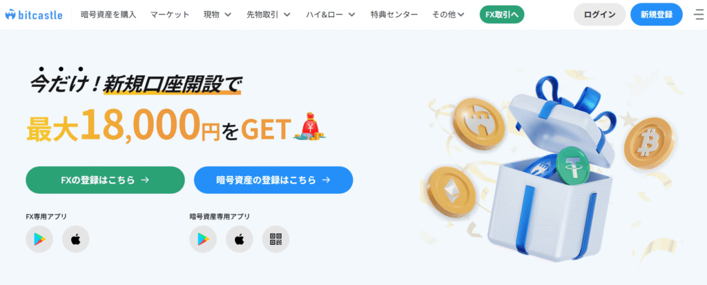 bitcastleの口座開設