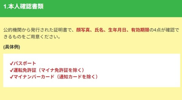 本人確認書類
