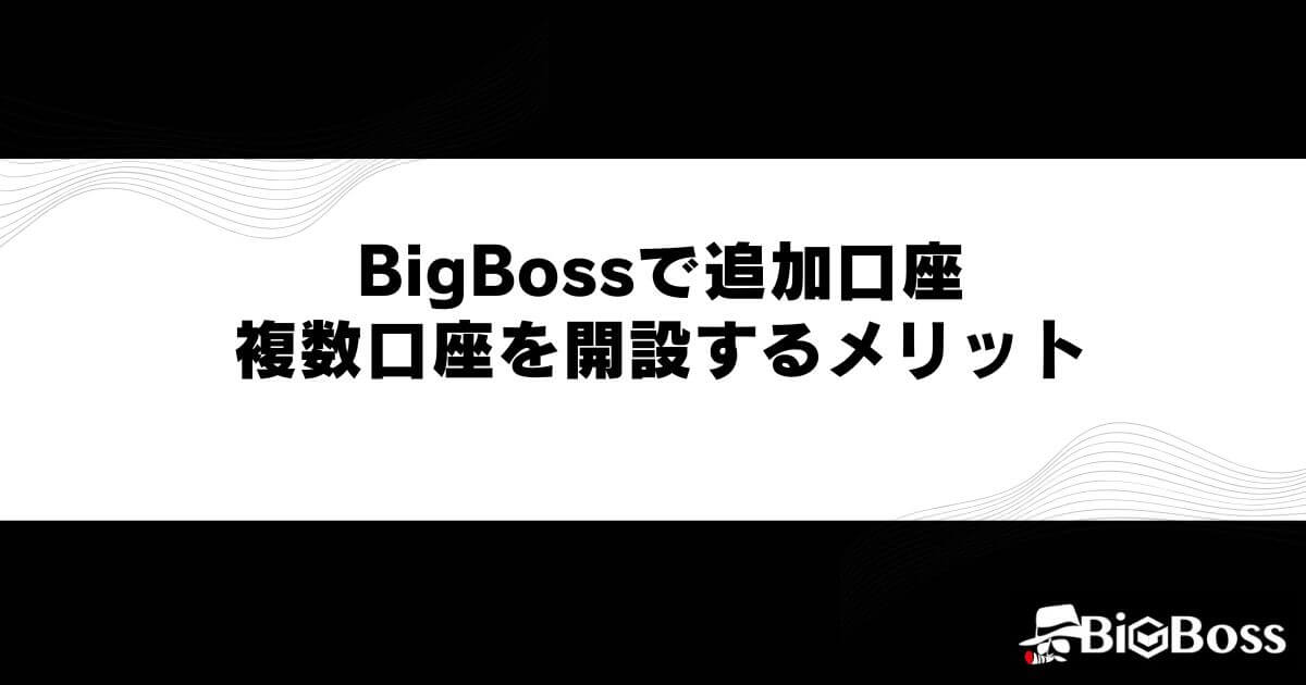 BigBossで追加口座・複数口座を開設するメリット