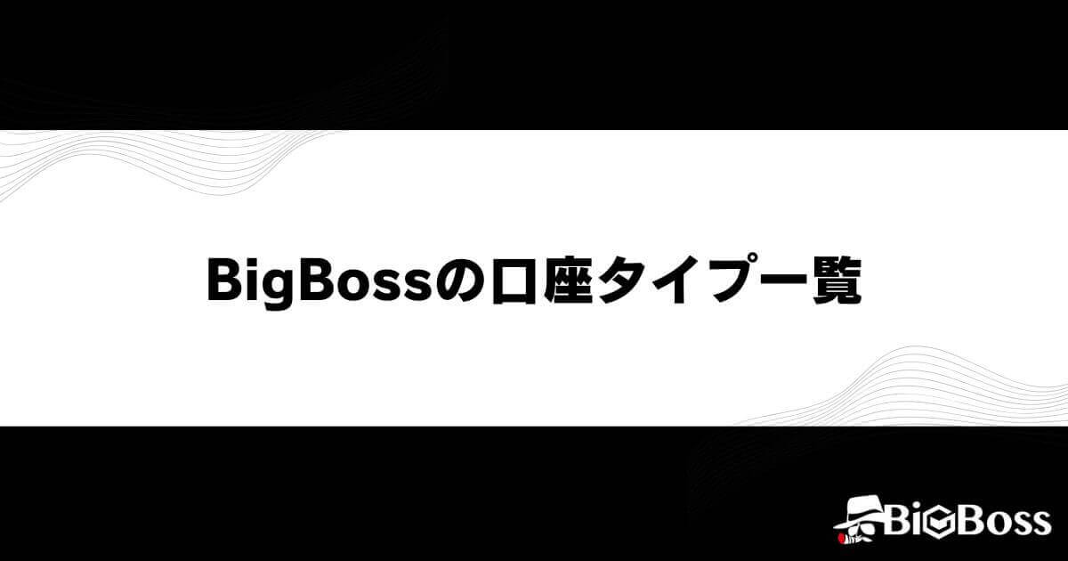 BigBossの口座タイプ一覧