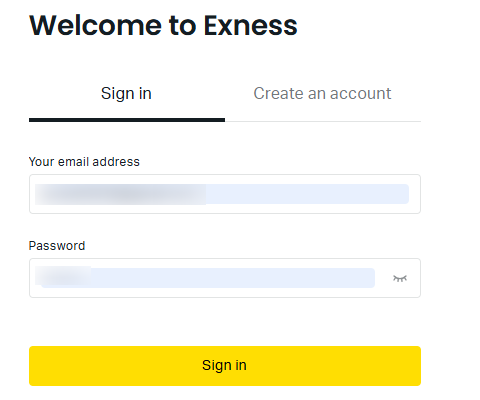 Exnessのマイページ（パーソナルエリア）にログイン